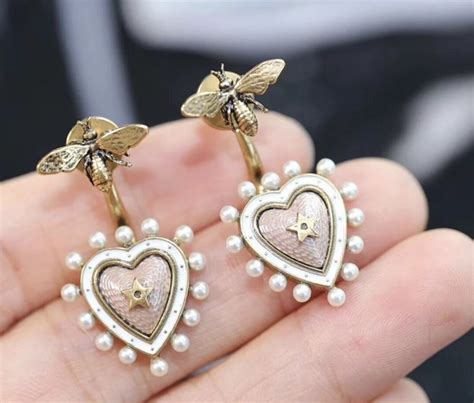 dior earring heart|authentic christian Dior earrings.